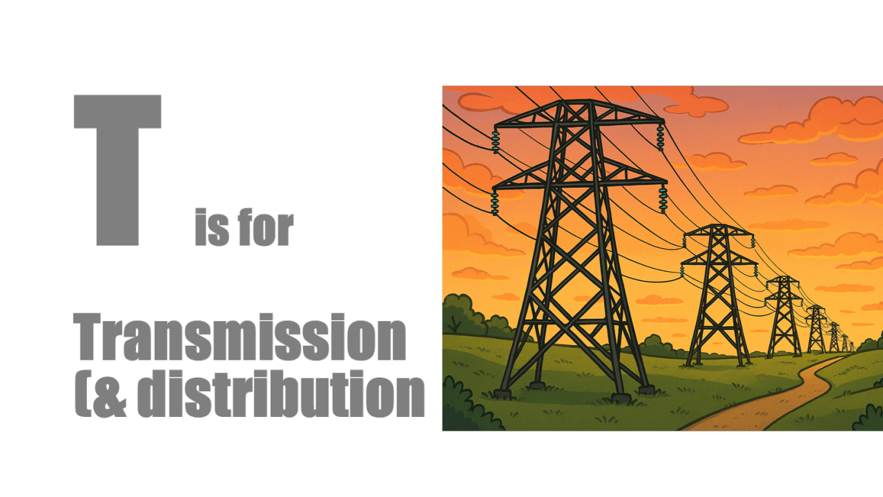 image of a line of pylons
